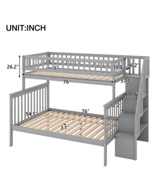Streamdale Twin Over Full Stairway Bunk Bed With Storage