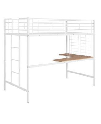 Streamdale Twin Metal Loft Bed With Desk And Metal Grid