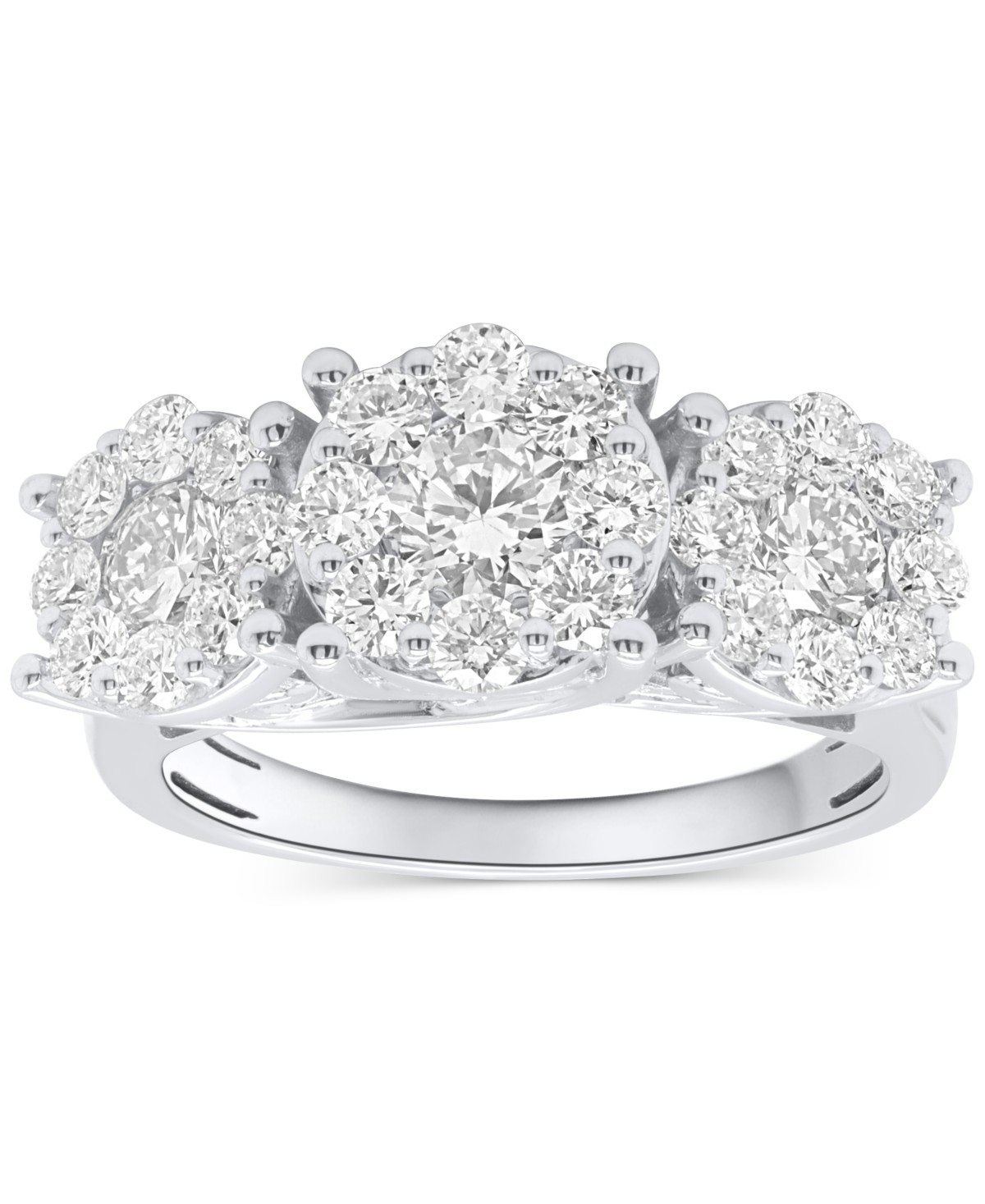 Женские платья Forever Grown Diamonds Lab-Grown Diamond Three Stone Ring (2 ct. t.w.) in Sterling Silver or 14k Gold-Plated Sterling Silver — фото 2