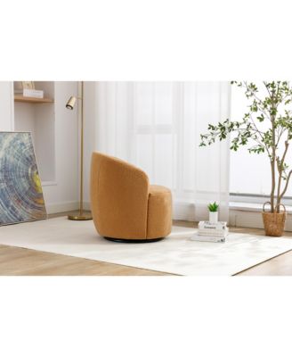 Streamdale Khaki Teddy Fabric Accent Barrel Chair