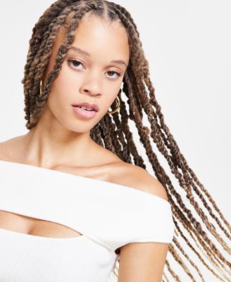 Women's Off-The-Shoulder Cutout Sweater Tank