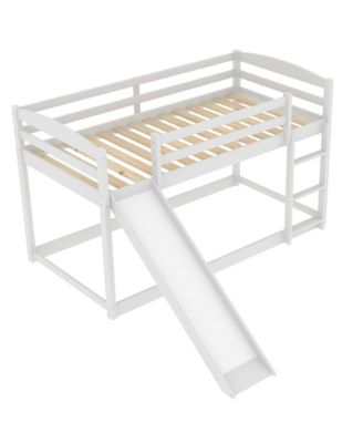 Streamdale Twin Over Twin Bunk Bed With Convertible Slide And Ladder