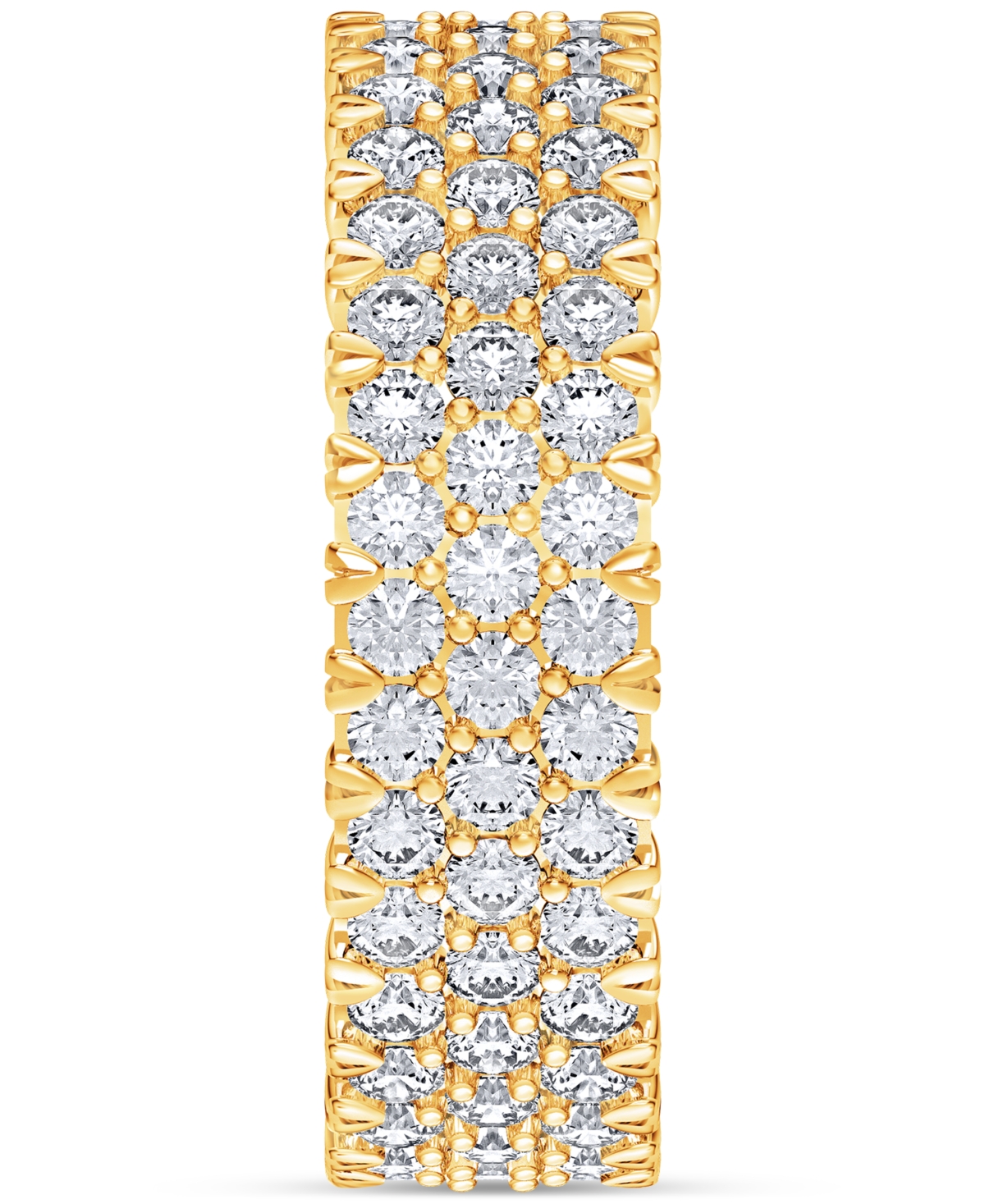 MACY'S DIAMOND THREE-ROW ETERNITY RING (3 CT. T.W.) IN PLATINUM, 14K WHITE GOLD, 14K GOLD, OR 14K ROSE GOLD