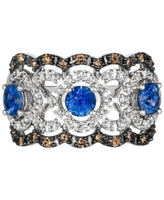 Sapphire (1-1/20 ct. t.w.) & Diamond (1/2 ct. t.w.) Openwork Statement Ring in 14k White Gold