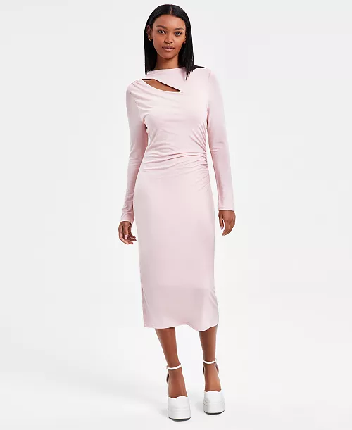 women's cutout mock neck midi dress, exclusively at macy's