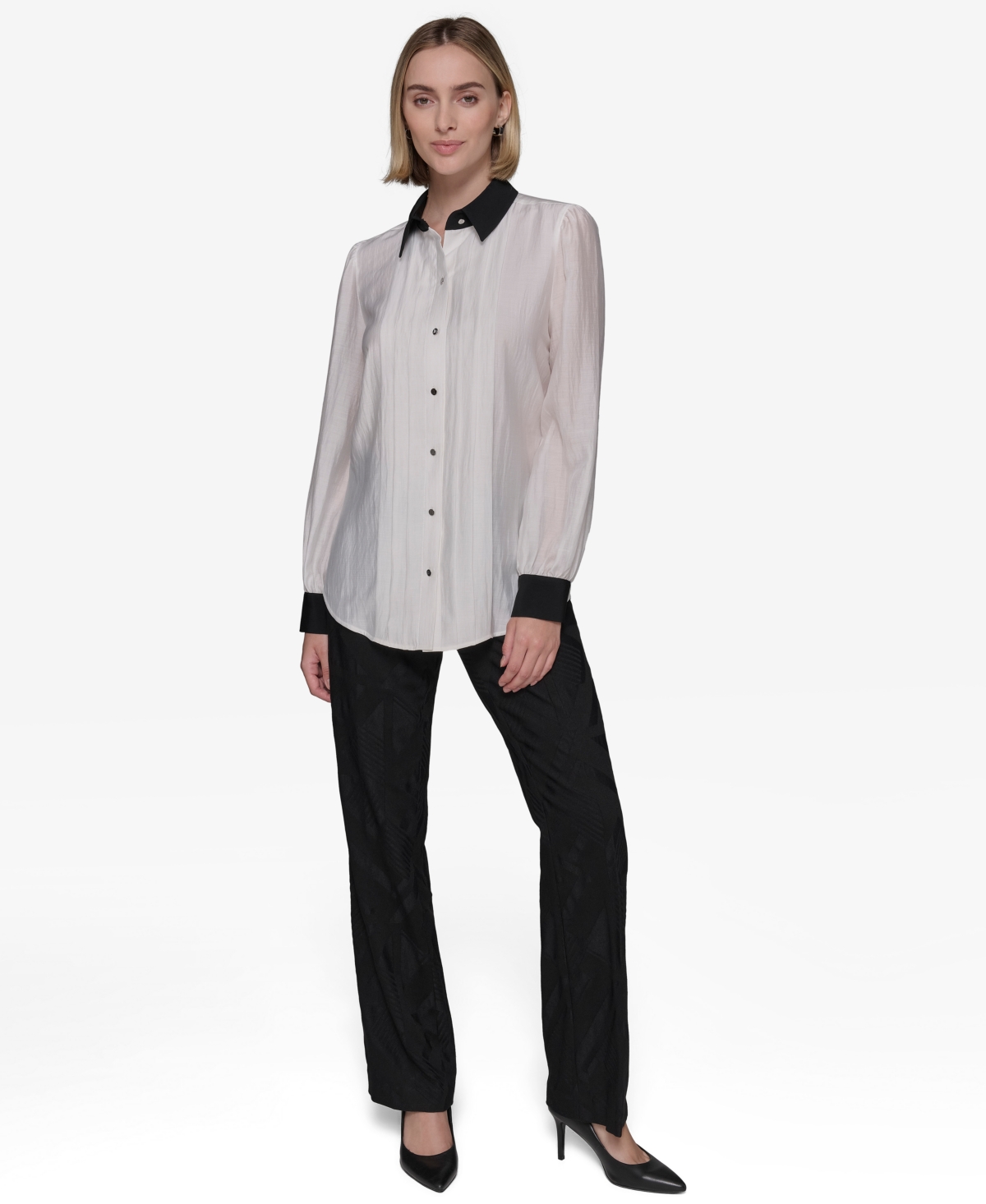 Karl Lagerfeld Paris Women's Pintucked Blouse