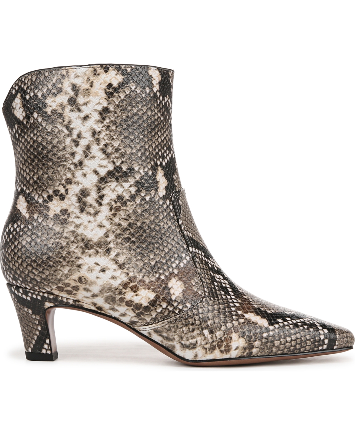 Franco Sarto Sarto By  Women's Alexandria Snipped Toe Kitten Heel Booties In Grey Snake Print Faux Leather