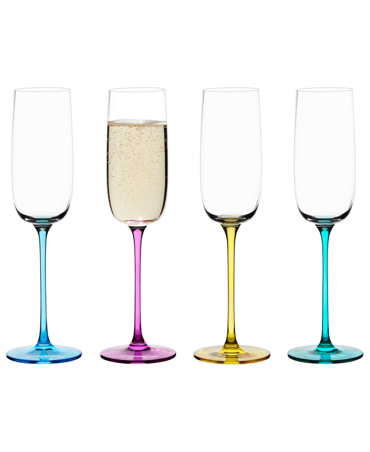 Anton Studio Designs Gala Champagne Flutes, Set Of 4 In Multicolor