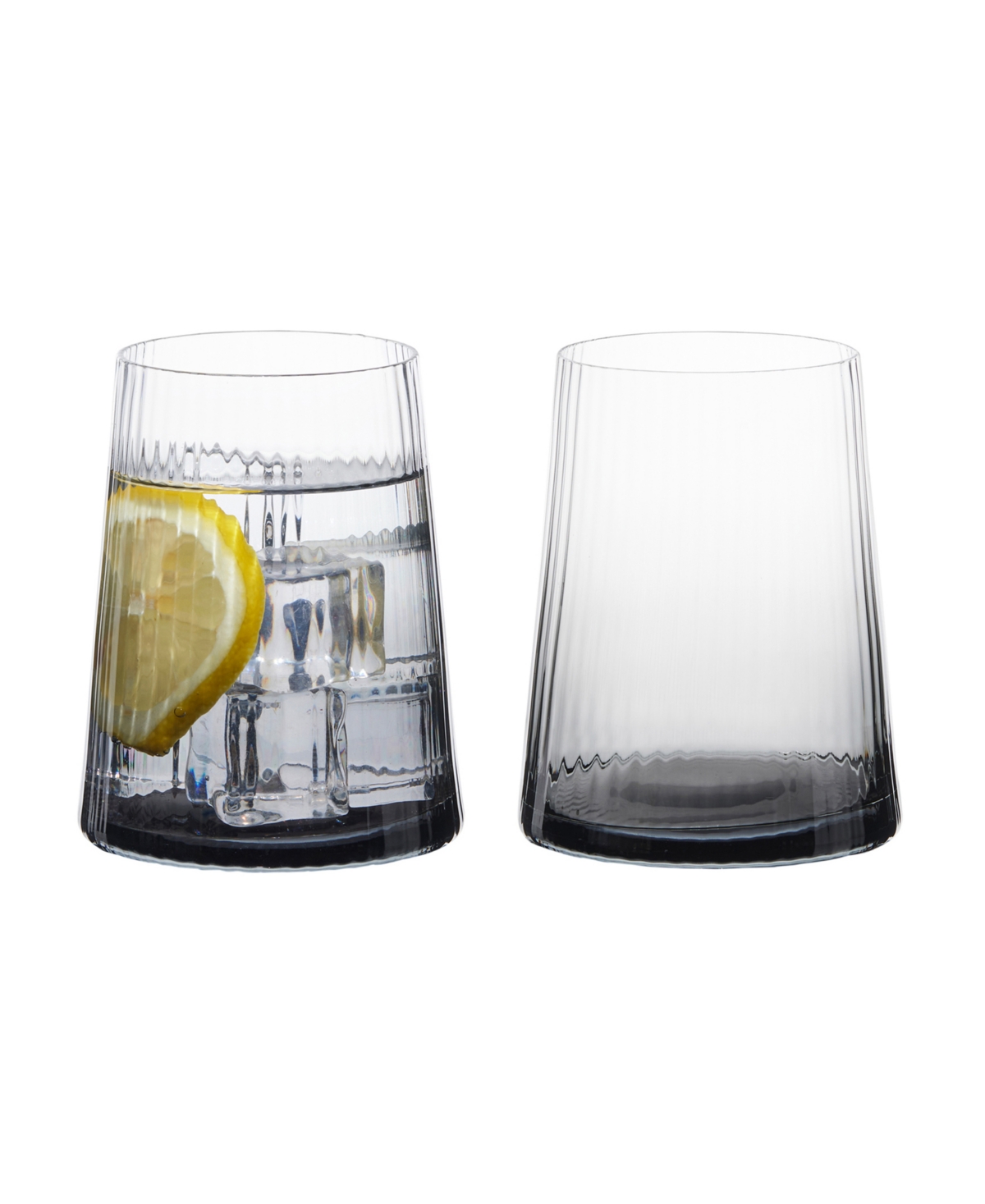 Anton Studio Designs Empire Double Old Fashioned Tumblers Smoke, Set Of 2 In Smoke