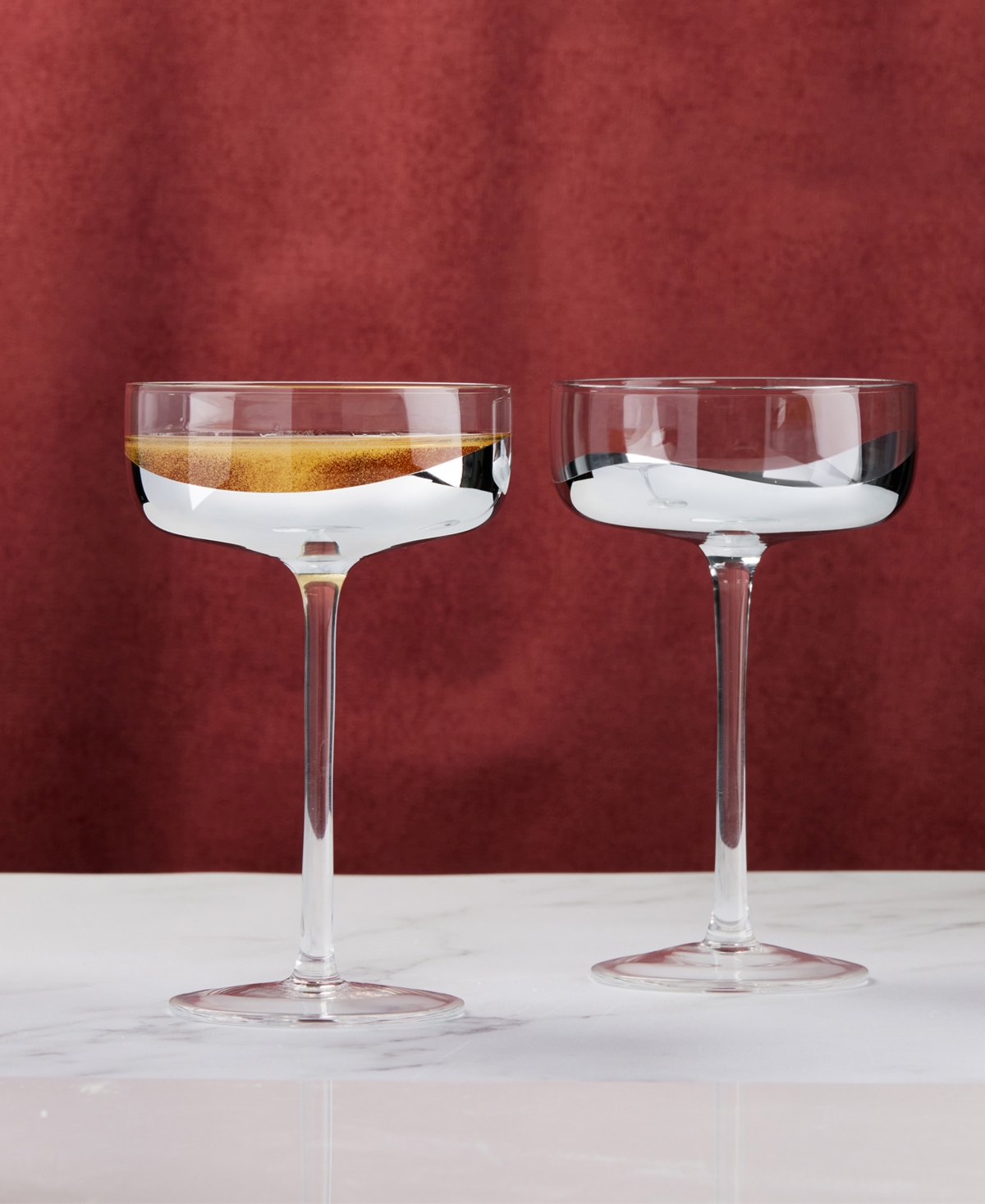 Anton Studio Designs Wave Champagne Coupes, Set Of 2 In Silver