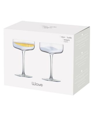 Wave Champagne Coupes, Set of 2