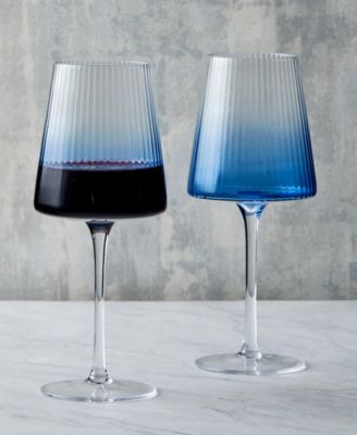 Empire Blue Wine Glasses, Set of 2