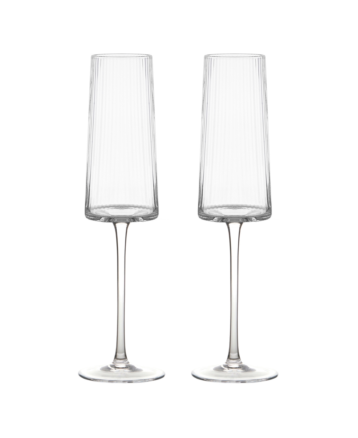 Anton Studio Designs Empire Clear Champagne Flutes, Set Of 2 In Clear