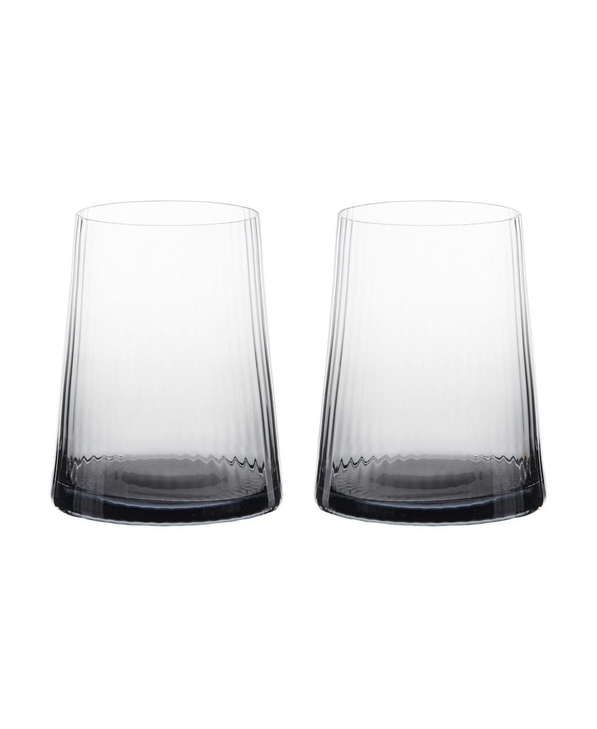 Anton Studio Designs Empire Double Old Fashioned Tumblers Smoke, Set Of 2 In Smoke