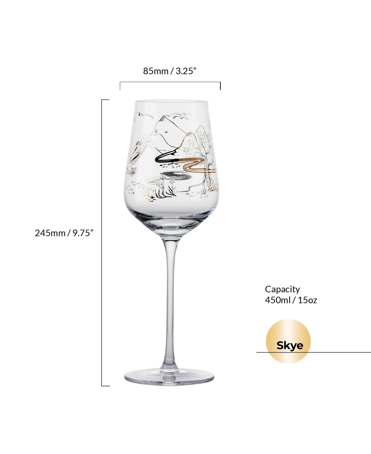 Anton Studio Designs Skye Wine Glasses, Set Of 2 In Gold