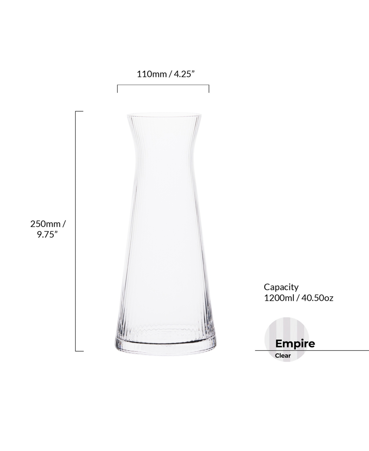 Anton Studio Designs Empire Clear Water Carafe In Clear