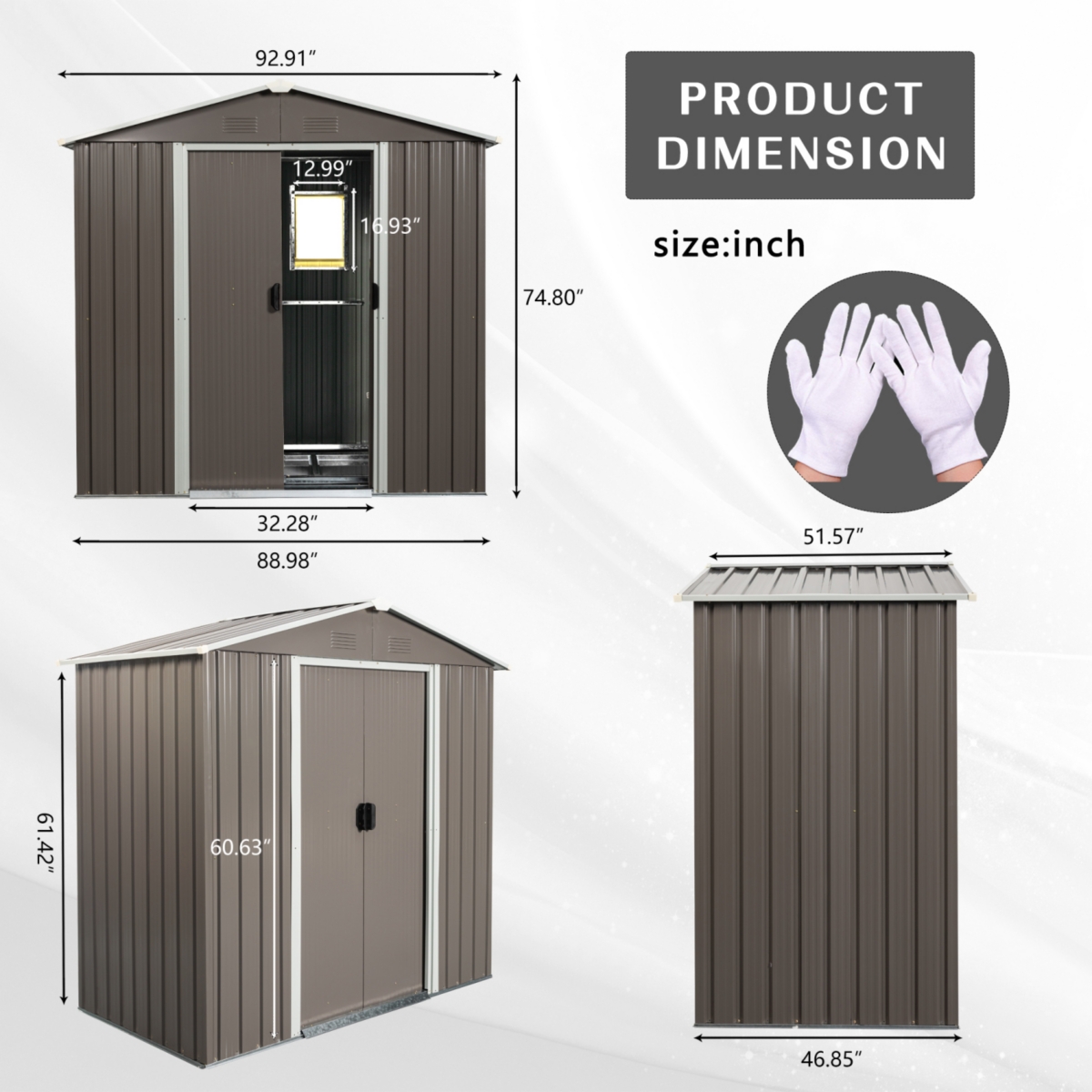 Streamdale Furniture 8FT X 4FT Outdoor Metal Storage Shed With Window