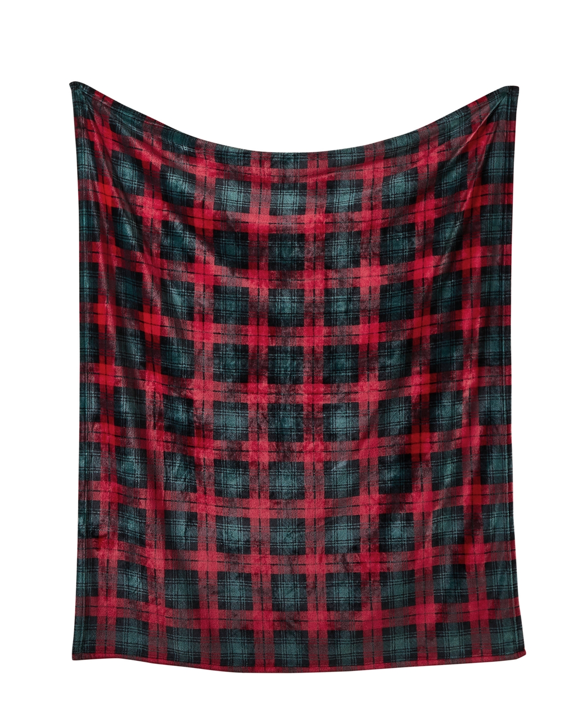 Videri Home Closeout!  Plush Throw, 50" X 60", Exclusively At Macy's In Red And Green Plaid