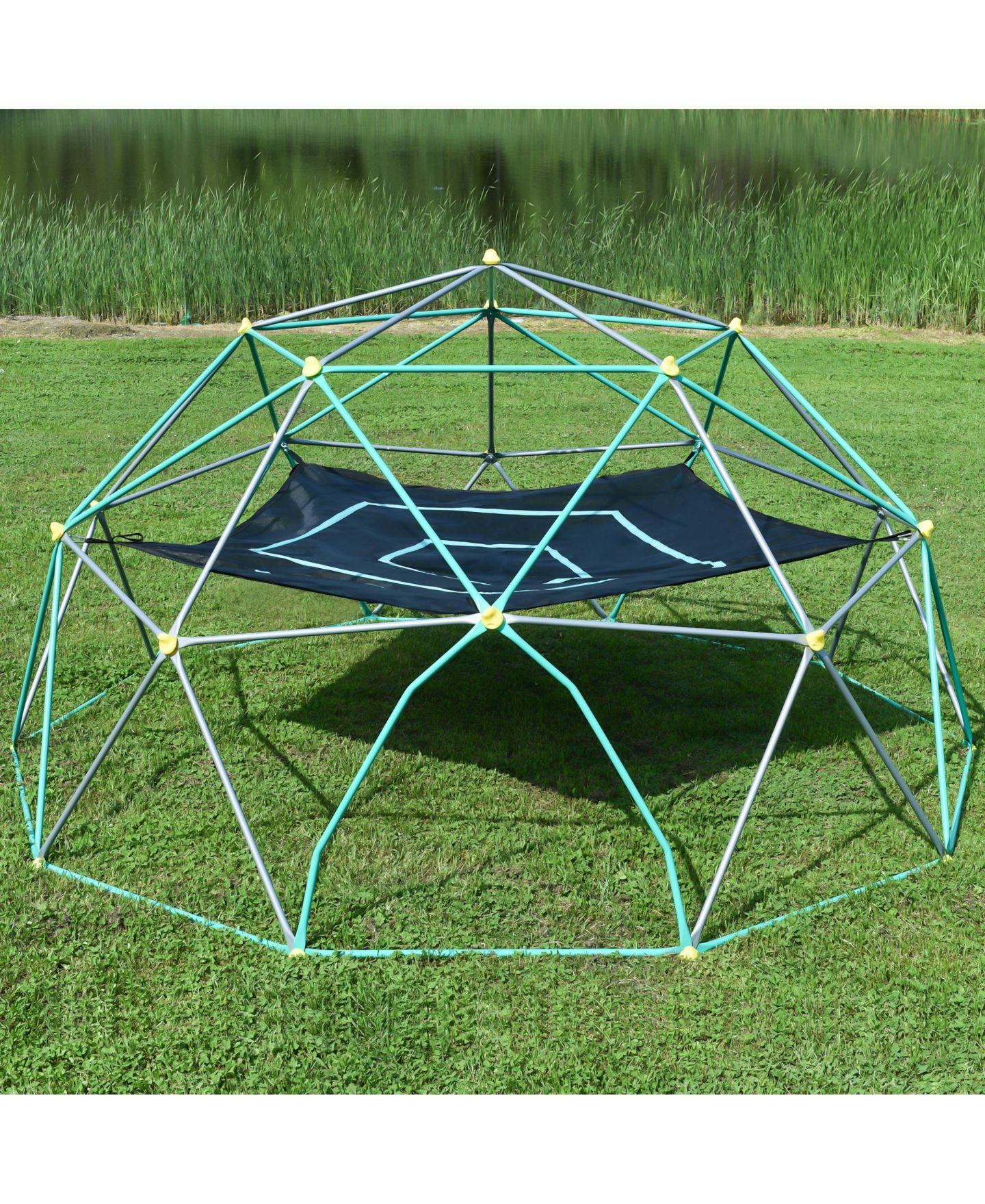 Детская игрушка Streamdale Furniture 12ft Geometric Climbing Dome Tower, Metal, 1000 lbs. Capacity, Ages 3+, цвет: Серый — фото 3