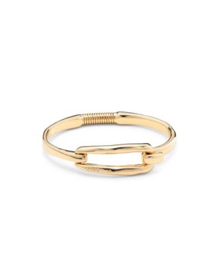 Sterling Silver-plated and 18K Gold Metal Rigid Bracelet