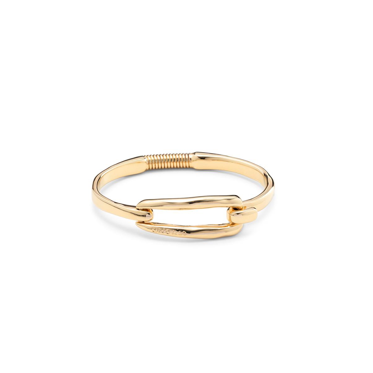 Unode50 Sterling Silver-plated And 18k Gold Metal Rigid Bracelet In Gold