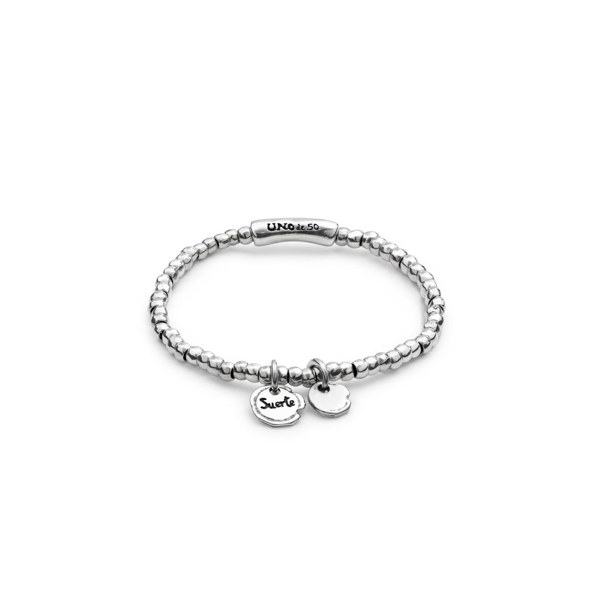 Unode50 Sterling Silver Rounded Bead Bracelet In Silver
