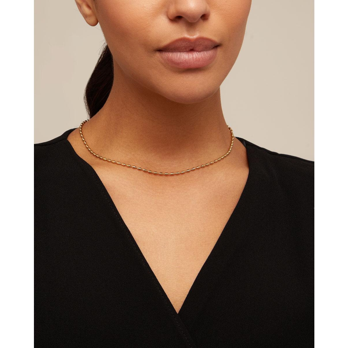 Unode50 Metal Alloy Fine Oval Links Chain In Gold