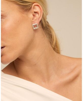 Metal Alloy Clasp Stud Earrings