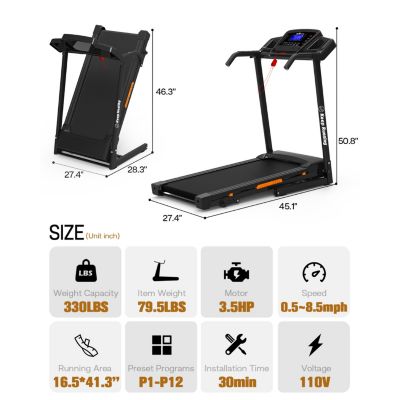 Streamdale Silent Treadmill with Space-Saving Design