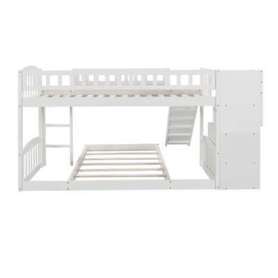 Streamdale Stairway Twin over Twin Bunk Bed with Two Drawers and Slide
