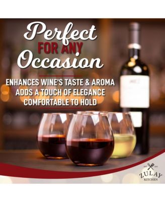 4 Piece Stemless Wine Glasses Set - Perfect For Wine & Other Cocktails