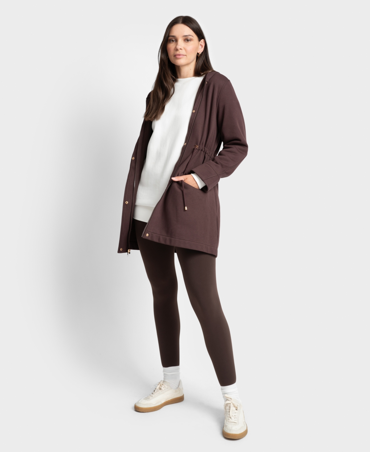 Shop Seraphine Women's Maternity Hoodie In Chocolate