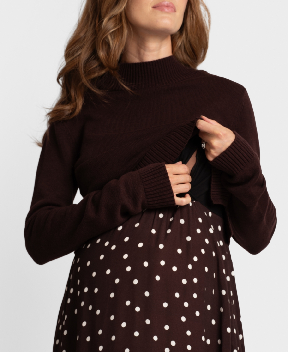 SERAPHINE WOMEN'S MATERNITY SKIRT WITH KNIT TOPPER 