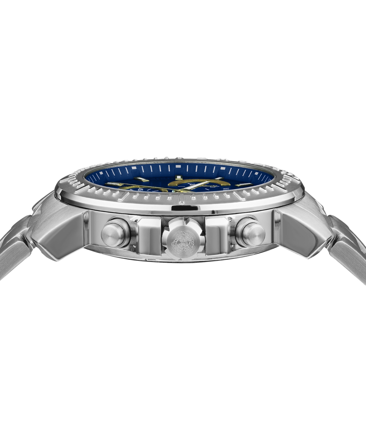 Versace New Chrono Bracelet Watch Man Wrist Watch Silver Size Onesize Stainless Steel In Stainless