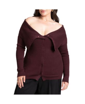 Plus Size Bardot Off The Shoulder Sweater