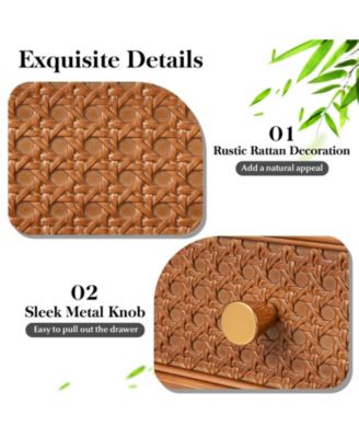 Set of 2 Nightstand Bedside End Table Solid Wood Legs White