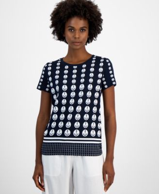 Nautica Jeans - Women's Printed Ombr&eacute; Anchor Crewneck Tee