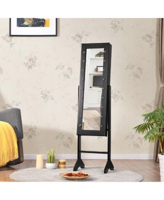 18 LED lights Mirrored Jewelry Cabinet Organizer