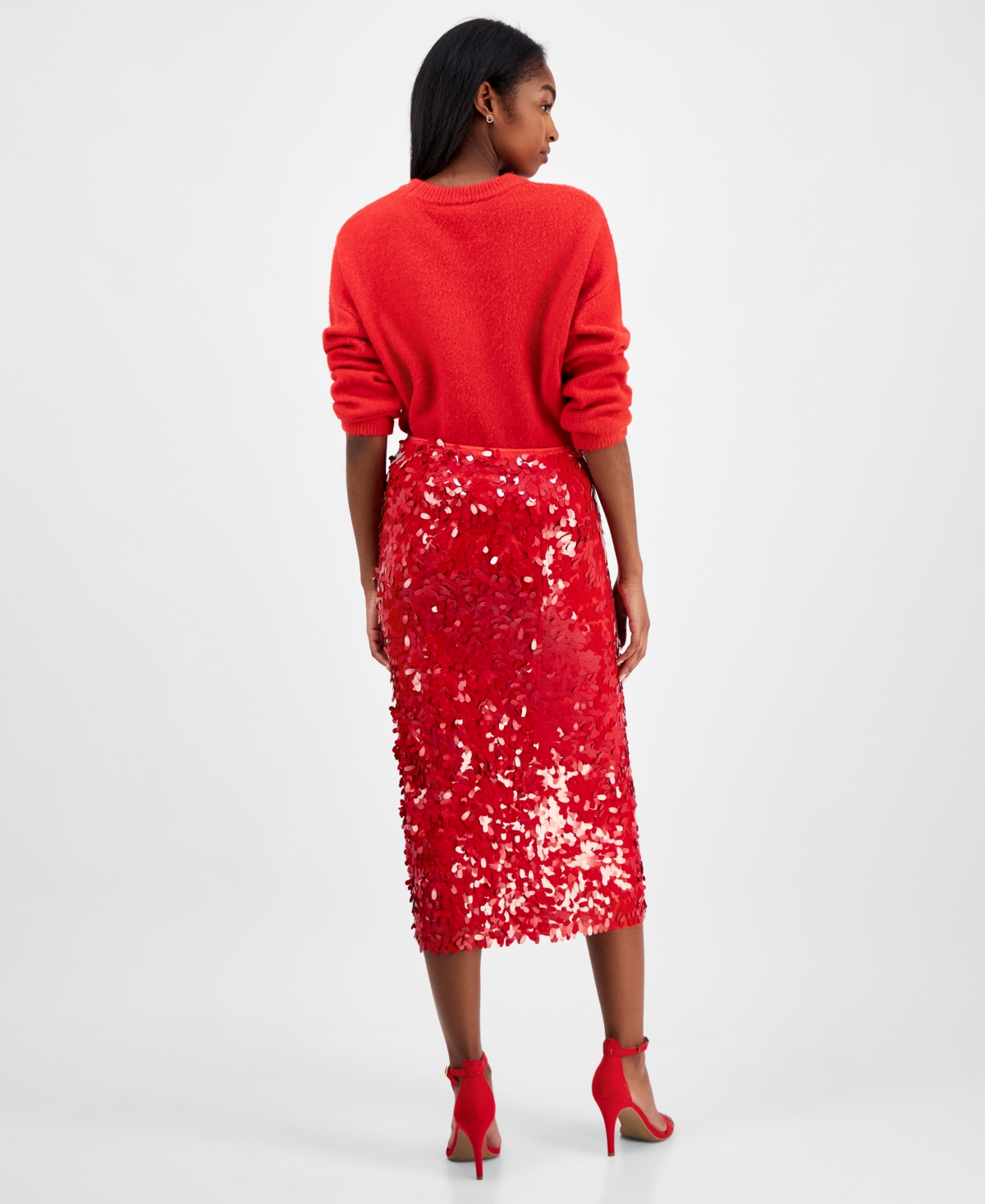 Astr the Label Women's Amos Sequin Midi Skirt