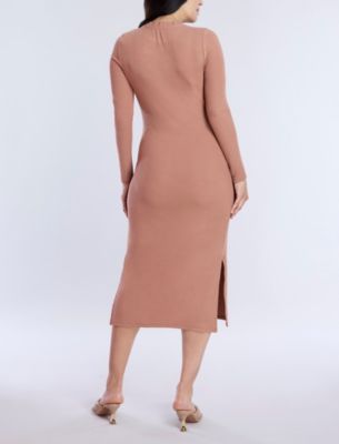 Maternity Crew Neck Rib Knit Long Sleeve Column Dress - Motherhood