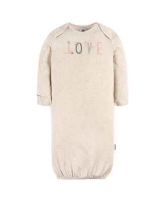 Baby Girls Gowns with Mitten Cuffs, 4-Pack