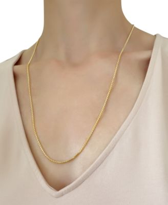 24 Round Box Link Chain Necklace (1-1/2mm) in 14k Gold