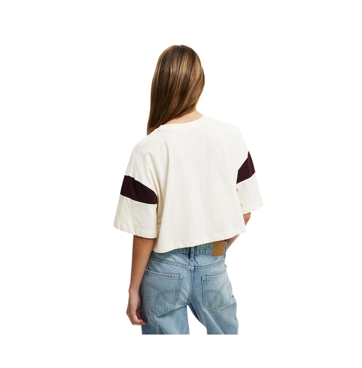 Women's Cotton On The Oversized Chopped Graphic Tee - oatmeal