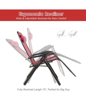 SUGIFT Oversize Lounge Chair with Cup Holder of Heavy Duty for outdoor