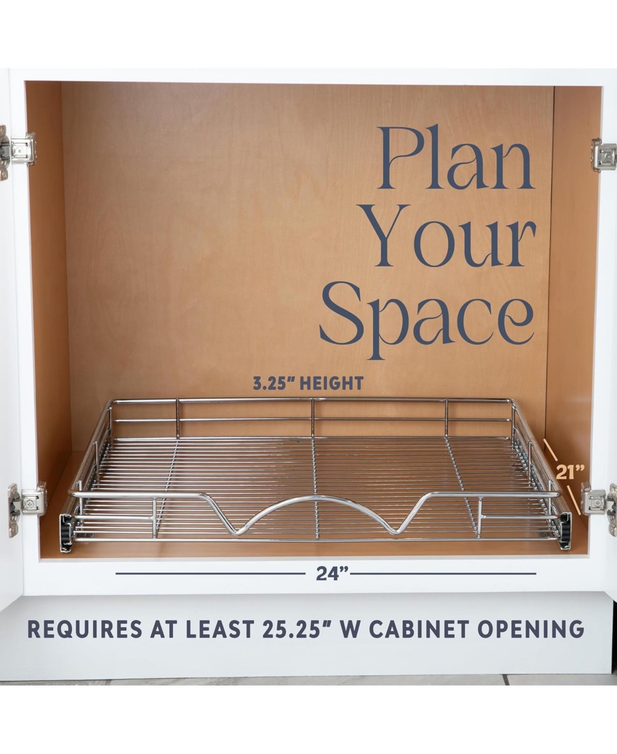 Florida Brands Pull Out Cabinet Organizer withFinish 24 x 21 In - Chrome