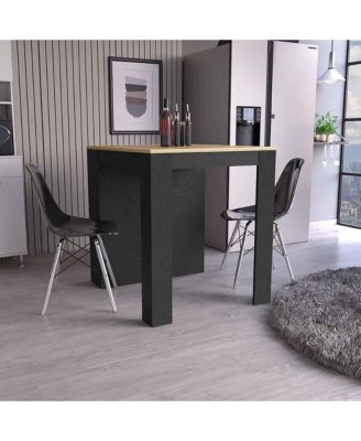 Milos Kitchen Island Table, Two Legs, Three Side Shelves, White / Pine