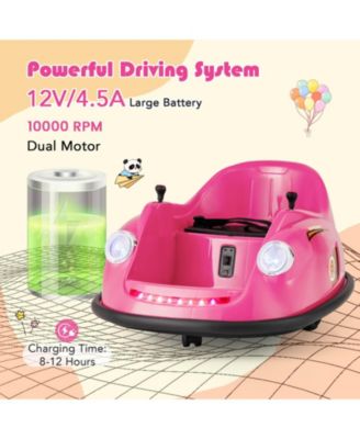 Ride on Bumper Car for Kids with Remote Control 360 Degree Spin LED Light