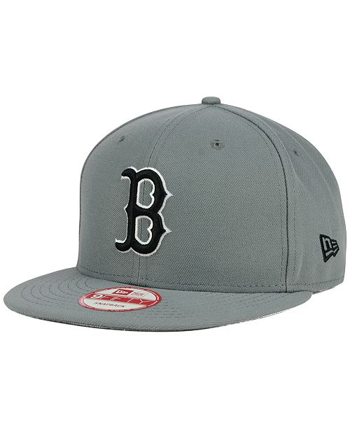New Era Boston Red Sox Gray Black White 9FIFTY Snapback Cap & Reviews ...