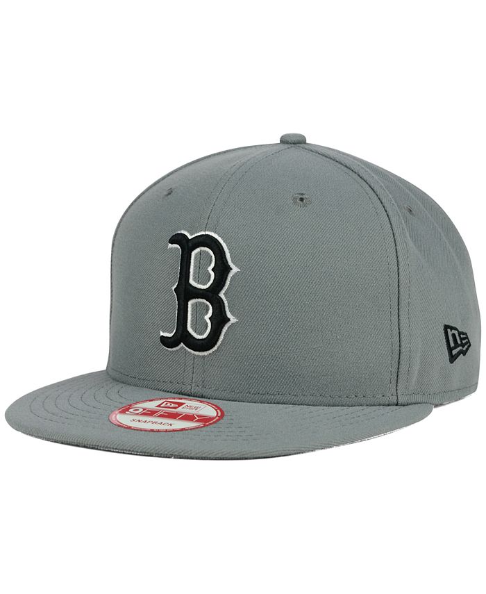 New Era Boston Red Sox Gray Black White 9FIFTY Snapback Cap - Macy's