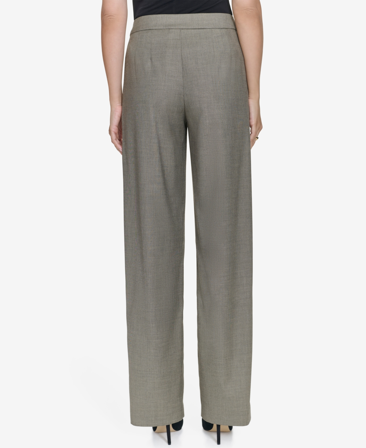 Halston Women's Mid-Rise Straight-Leg Pants -camel